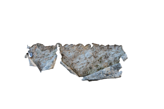 Moisture stains and plaster in poor condition, peeling paint