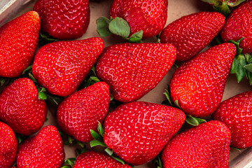 strawberry fresh ripe red berries Cooking appetizer meal food snack on the table copy space food background rustic top view keto or paleo diet vegetarian vegan food