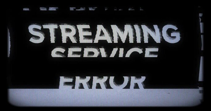 Streaming Service Error Black and White CRT screen distortion glitch - Decoding Tech Glitches Collection, Exploring Common Error Messages in Digital and Analog Devices