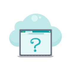 Laptop searching for answers vector illustration graphic icon symbol