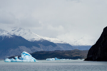 Navigation on Argentino lake, Patagonia landscape, Argentina