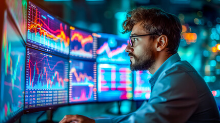 Data analyst and chartist analyzing market data. 