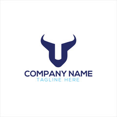  bull head logo design symbol vector