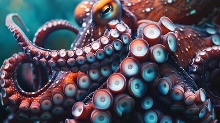 Close-up tentacles octopus underwater