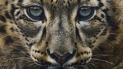 Close up of a young snow leopard - Powered by Adobe