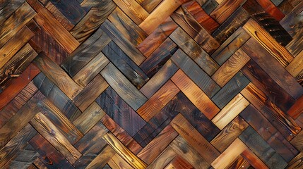   A close-up of a wooden piece resembling a herringbone pattern