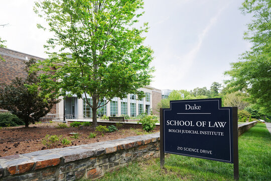 Durham, NC - USA - 4-30-2024: The Duke Law School on the campus of Duke University in Durham