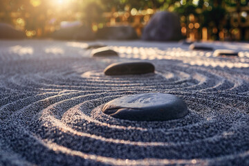 A photo of a serene zen garden, representing the beauty of simplicity and tranquility.