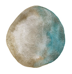 PNG Blue, silver, gold ink metallic watercolor paper grain texture stain circle blot on transparent...