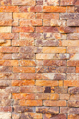 masonry of yellow brick tile. decorative architecture pattern for outdoor renovation
