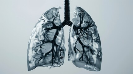 Lungs of human in x-ray view - obrazy, fototapety, plakaty