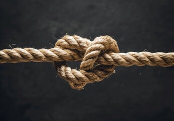 Dependence and reliance on a trusted partner symbolized by two ropes tied as an unbreakable chain, embodying strength and support in the trust concept