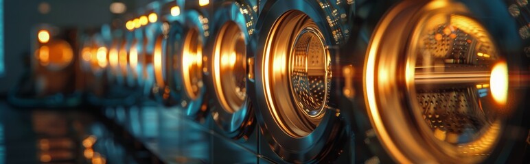 Close Up View of a Row of Washers