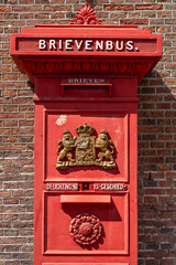 Dutch old red Mailbox.