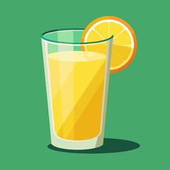 Vector illustration of a glass of lemonade on a colorful background