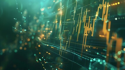 Financial stock market graph on technology abstract background
