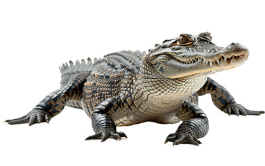 Fototapeta premium A crocodile on white background,png