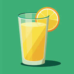 Vector illustration of a glass of lemonade on a colorful background