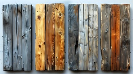 Timeless Beauty: Assortment of Wooden Fence Panels in Diverse Coloration