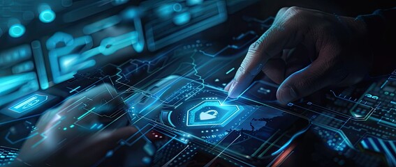 An image of the latest technology, which reminds the viewer of the current achievements. In the foreground is the phone, and in the background are circuits.