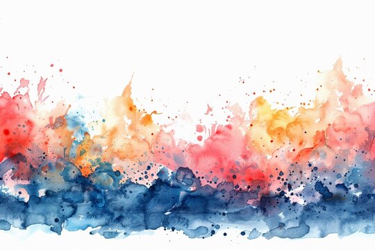 Watercolor border isolated on white, artistic background , watercolor