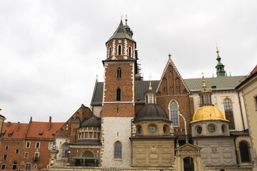 View of the Wawel Castle on a day. Close-up. Krakow. Poland.