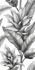 Tropical Plant With Black and White Leaves