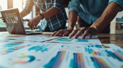 A marketing team analyzing consumer behavior data represented in a graph to develop targeted advertising campaigns.