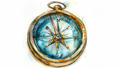 Find your way with this beautiful watercolor compass.