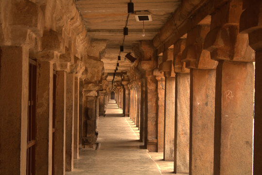Thanjavur Temple corridor, Thanjavur , Tamilnadu, India