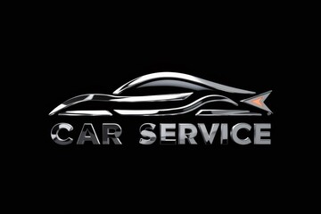 A car service logo on a black background, AI