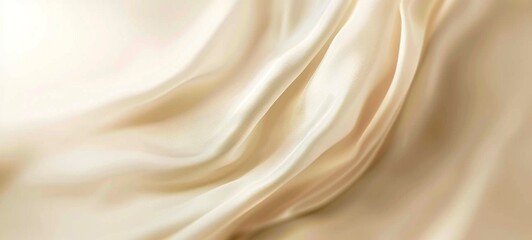 Light beige gradient background. satin fabric wave. - obrazy, fototapety, plakaty