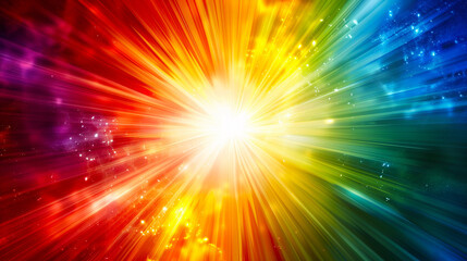 Explosion of Color in Space Illustration. A vibrant and dynamic illustration depicting an explosion of color across a starry space background.