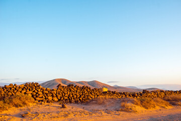 Mountain range on Fuerteventura island