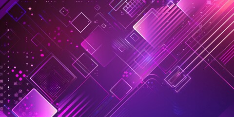 Fototapeta premium purple gradient background with geometric shapes and light effects, simple design, modern vector style in the style of purple background Generative AI