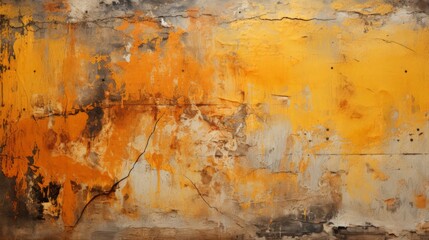 Aged orange texture with cracks and peeling paint
