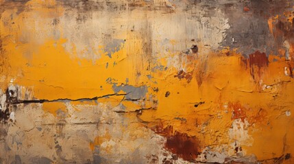Abstract orange and grey textured wall art background