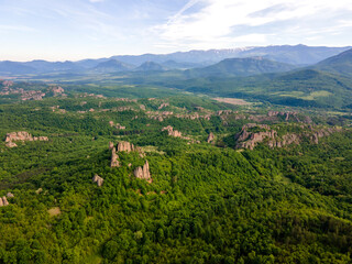 Aerial view of Belogradchik Rocks, Bulgaria