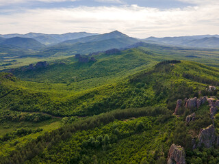 Aerial view of Belogradchik Rocks, Bulgaria