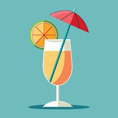 Art & Illustration, A raster image of a glass of lemonade on a colorful background.