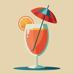Art & Illustration, A raster image of a glass of lemonade on a colorful background.