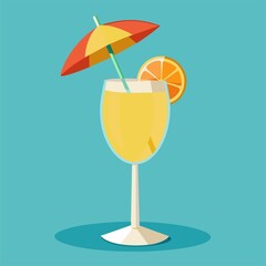 Art & Illustration, A raster image of a glass of lemonade on a colorful background.