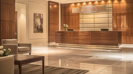 Stylish Modern Lobby with Subtle Earth-Toned Decor