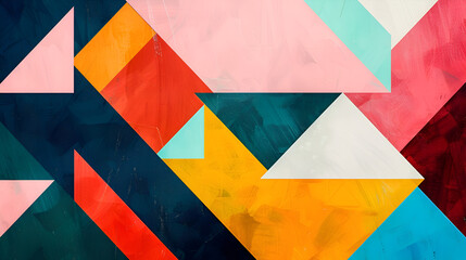 Bright and Colorful Geometric Shapes Forming an Abstract Background for Aesthetic Visual Projects