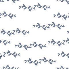 Grey botanical vine pattern