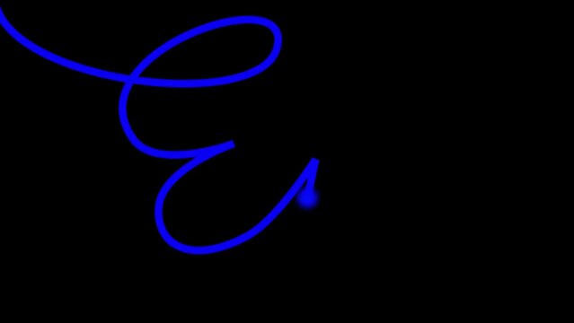 Looping animation handwriting text "END" on black background