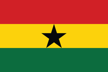 National flag of Ghana original size and colors vector illustration, Ghana national flag Theodosia Okoh, Pan-African Ghanaian flag, Republic of Ghana