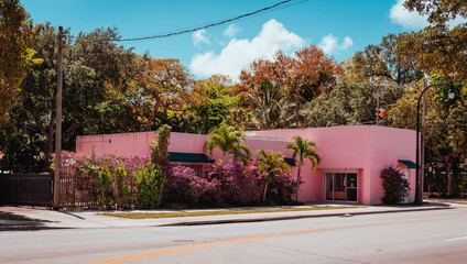 house in the autumn color pink coconut grove 