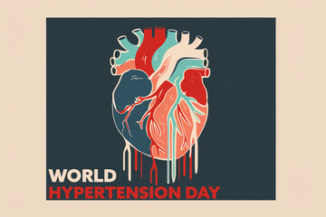 Raising awareness on world hypertension day, heart preventive care. Blood pressure, health people.