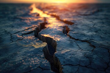 Earthquake Damaged Road Macro, Urban City Abstract Patter, Cracked Concept Backdrop, Rubble Design Background, Broken Asphalt Concrete Disaster Emergency Preparedness 